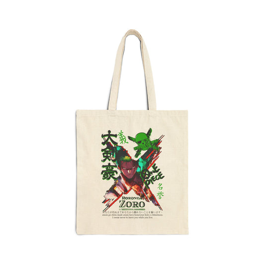 Zoro Art Canvas Tote Bag | One Piece Inspired Tote Bag