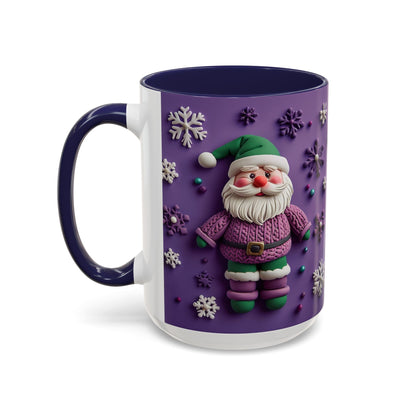 Purple Santa Snowflake Mug | Accent Coffee Mug