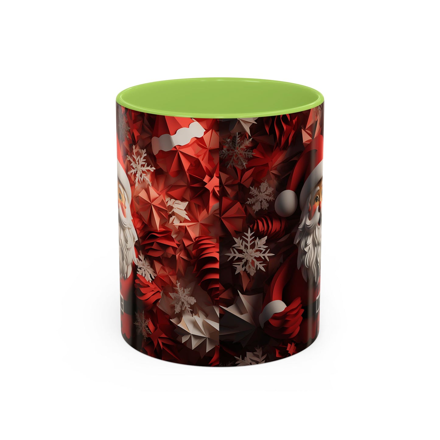 Santa Claus Mug | Christmas Santa Coffee Mug, Red Snowflake Holiday Ceramic