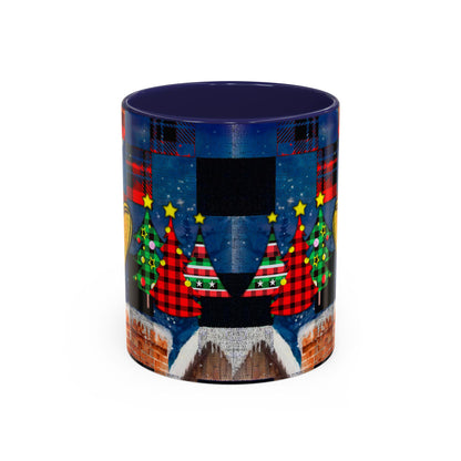 Plaid Christmas Trees Heart Mug | Accent Coffee Mug