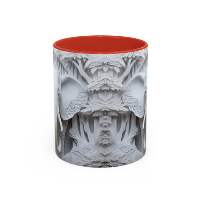 Elephant Relief Accent Coffee Mug — Grey Carved Jungle Design (11/15oz)