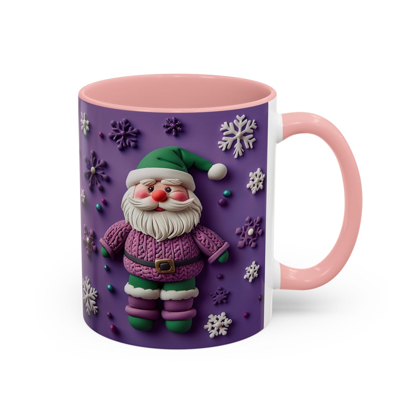 Purple Santa Snowflake Mug | Accent Coffee Mug