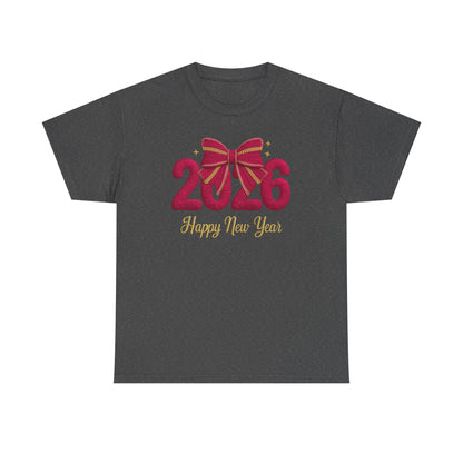 2026 Happy New Year Tee Festive Ribbon New Year Day T-Shirt