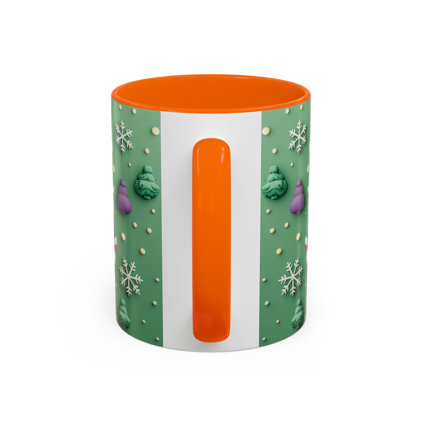 Whimsical Santa Pattern Accent Coffee Mug | Christmas Santa Snowflakes 11oz 15oz