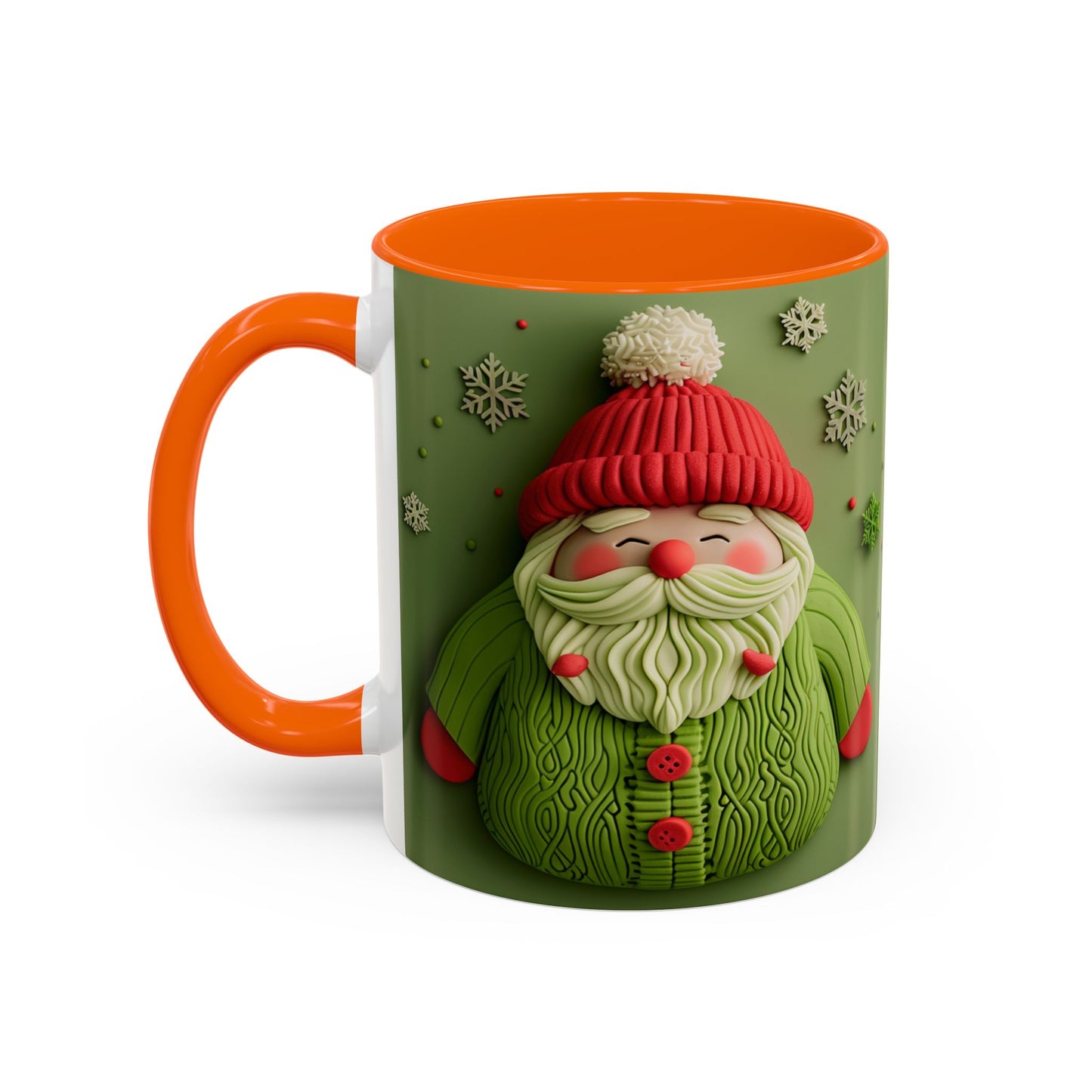 Green Knit Santa Mug | Accent Coffee Mug