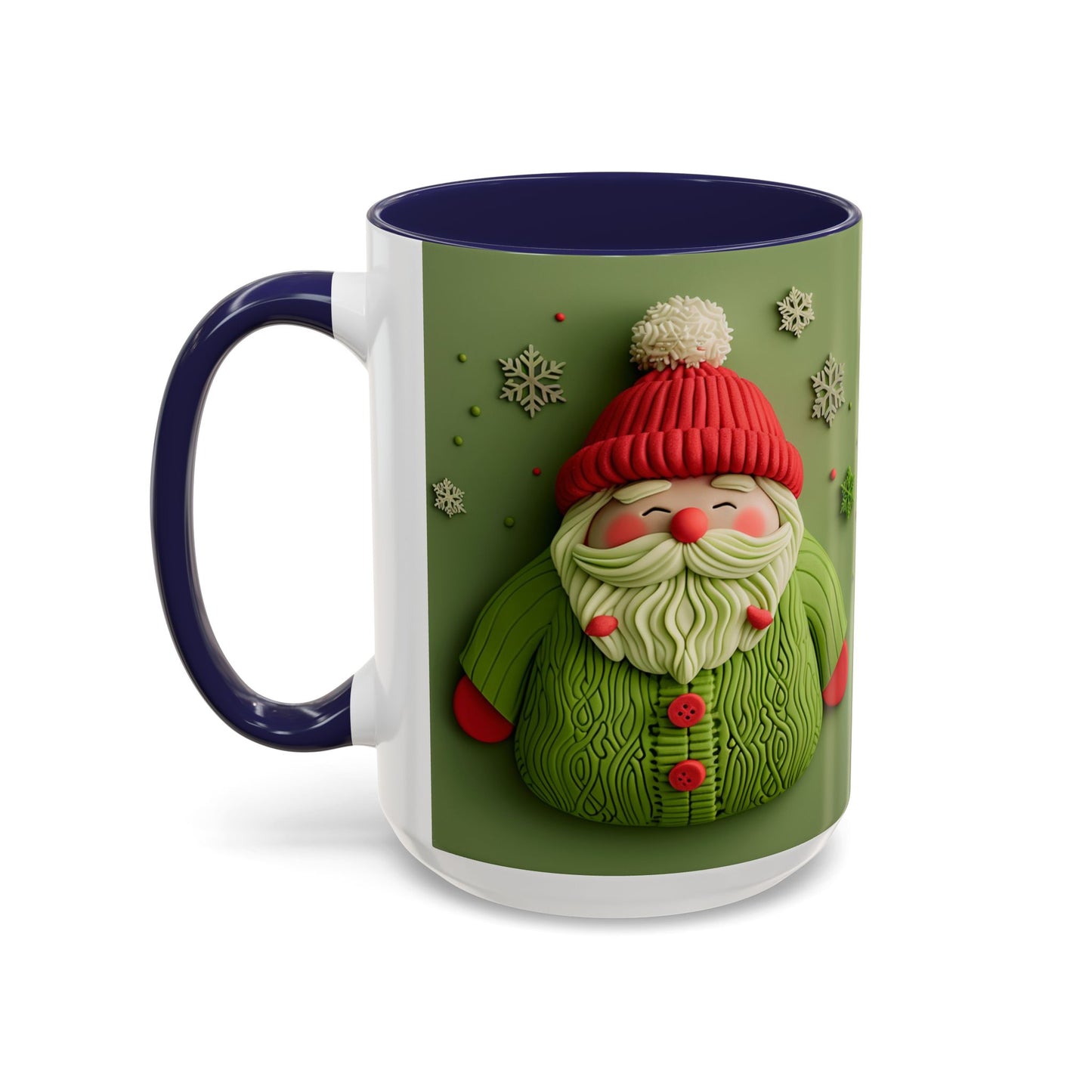 Green Knit Santa Mug | Accent Coffee Mug
