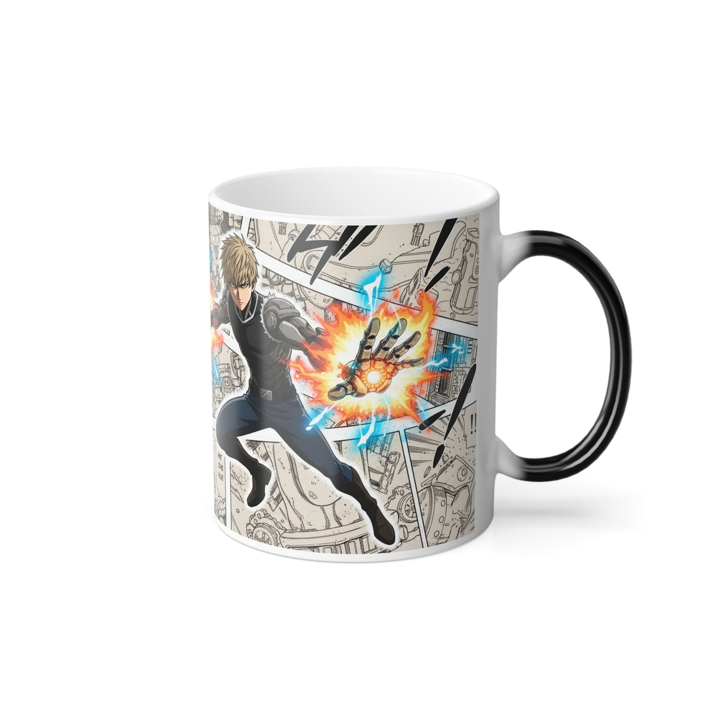 Color-Change Anime Comic Mug  Fire Fist Action 11oz