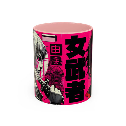 Neon Anime Samurai Mug | Accent Coffee Mug 11oz 15oz