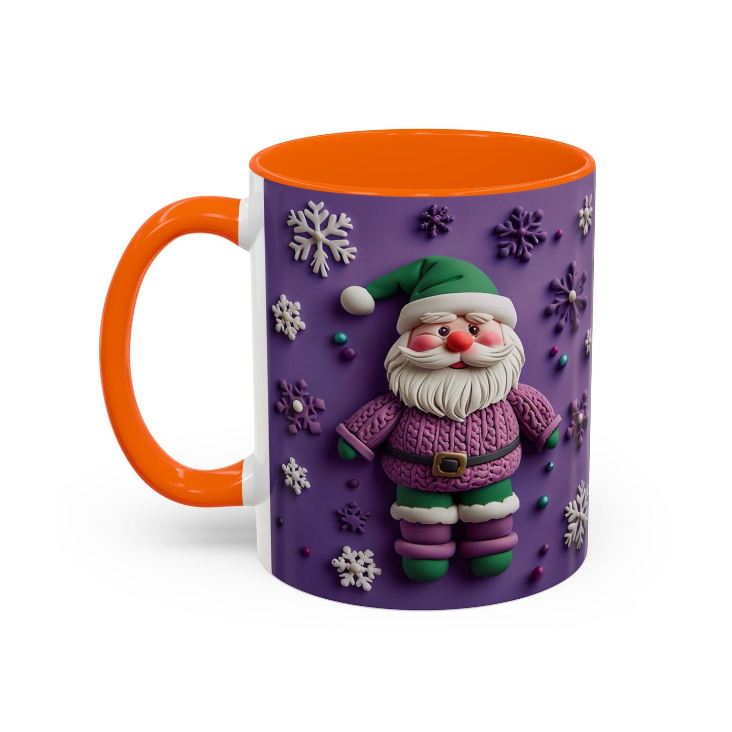 Purple Santa Snowflake Mug | Accent Coffee Mug