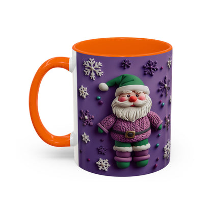 Purple Santa Snowflake Mug | Accent Coffee Mug