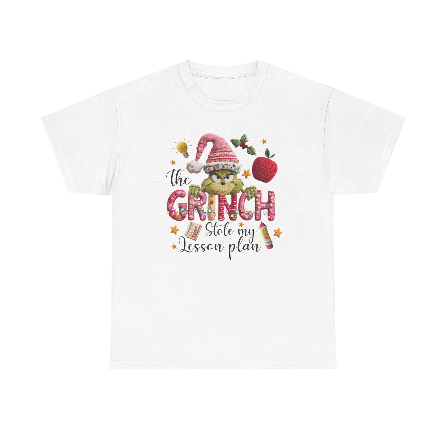 Grinch Teacher Design T-Shirt | I Stole My Lesson Plan Christmas Tee