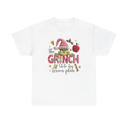 Grinch Teacher Design T-Shirt | I Stole My Lesson Plan Christmas Tee