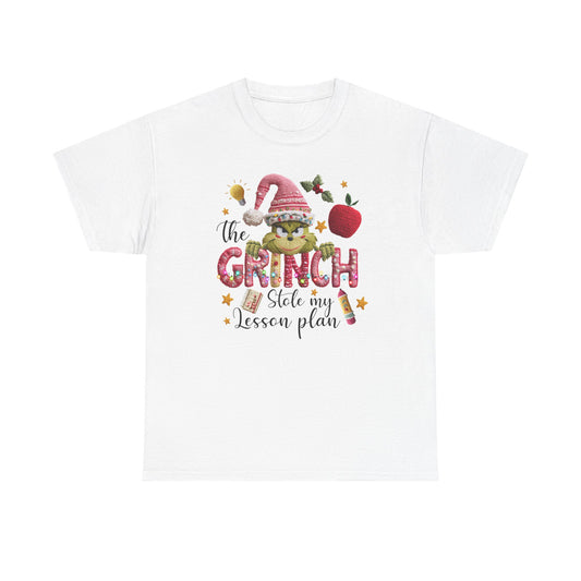 Grinch Teacher Design T-Shirt | I Stole My Lesson Plan Christmas Tee