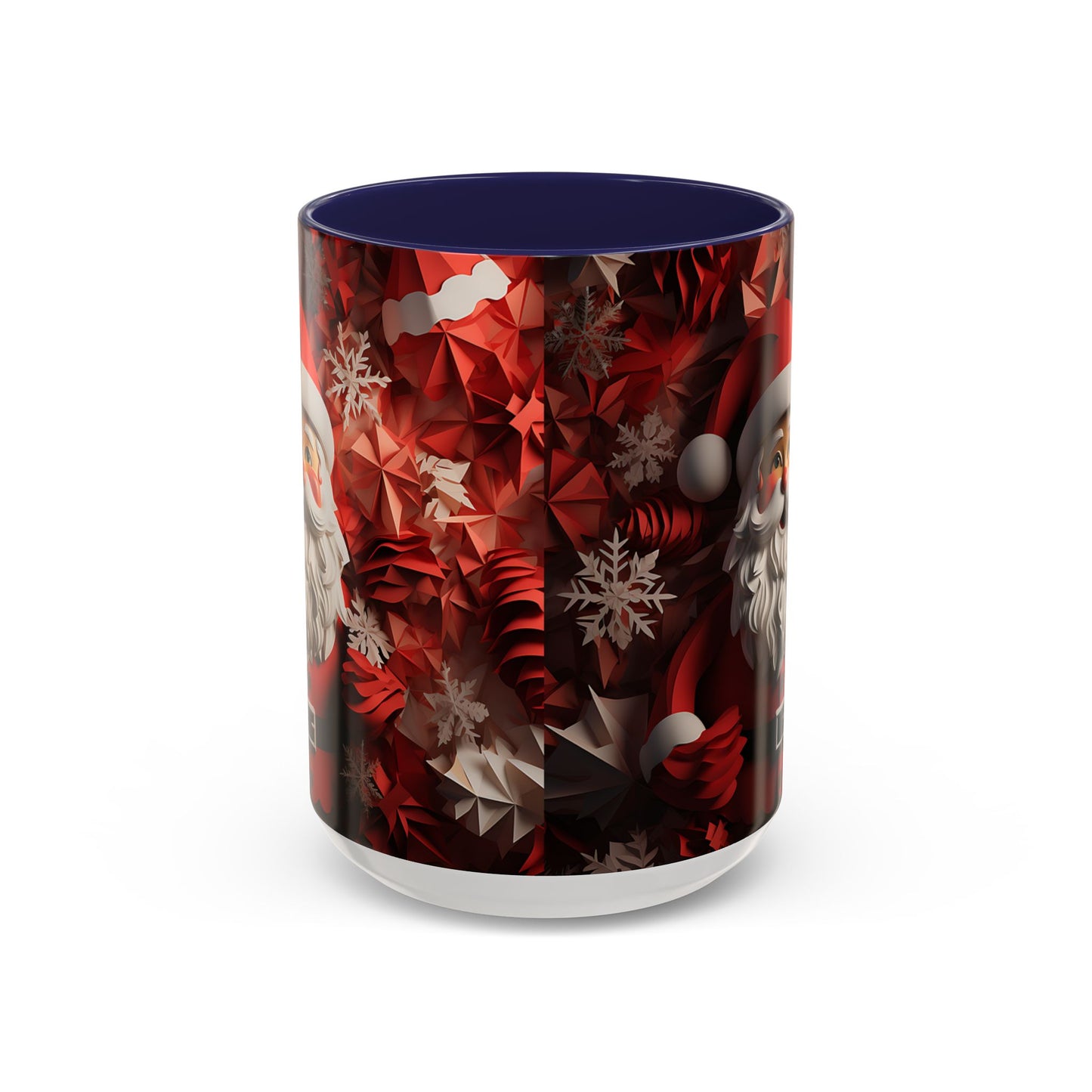 Santa Claus Mug | Christmas Santa Coffee Mug, Red Snowflake Holiday Ceramic