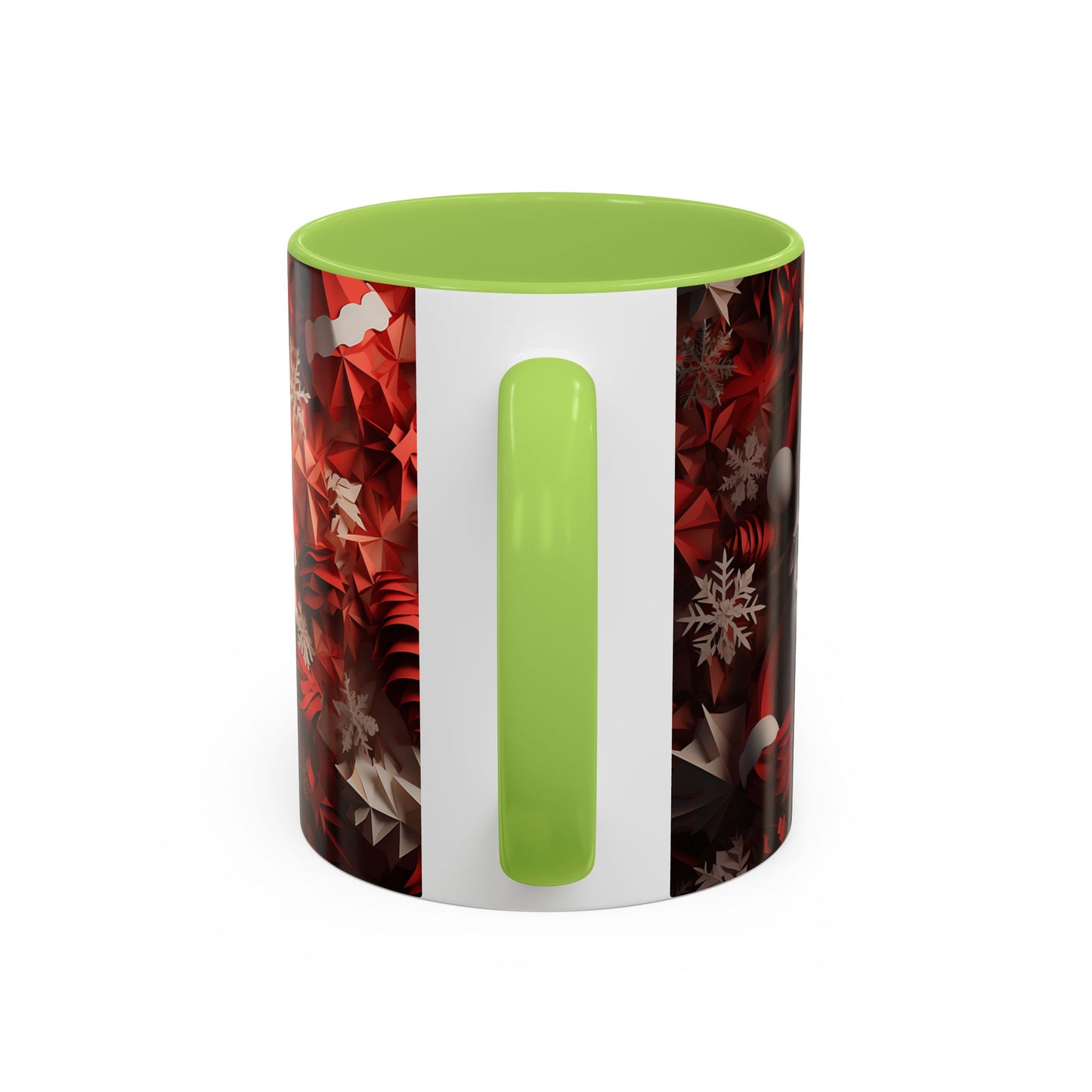 Santa Claus Mug | Christmas Santa Coffee Mug, Red Snowflake Holiday Ceramic