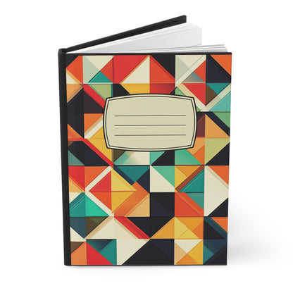 Retro Geometric Triangle Pattern Journal | Hardcover Notebook
