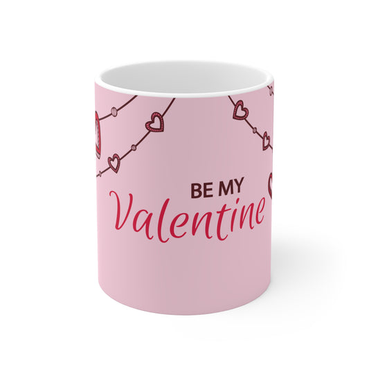 Be My Valentine hearts mug | Pink Valentine mug