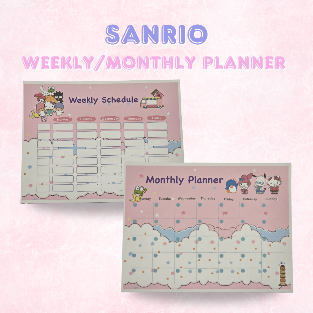Sanrio Inspired Weekly/Monthly Planner pad | Personalizable/ Customizable