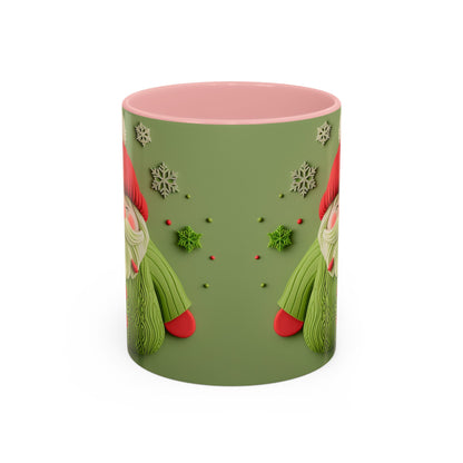 Green Knit Santa Mug | Accent Coffee Mug