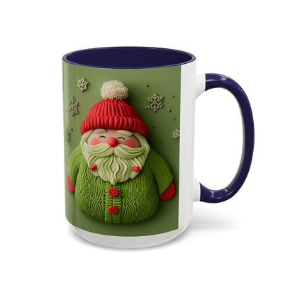 Green Knit Santa Mug | Accent Coffee Mug