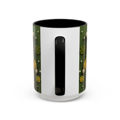 Yellow Santa Holiday Mug | Christmas Accent Coffee Mug (11,15oz)