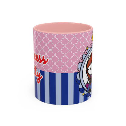 Princess Kitty Hello Kitty Accent Coffee Mug | Cute Pink & Blue 11/15oz