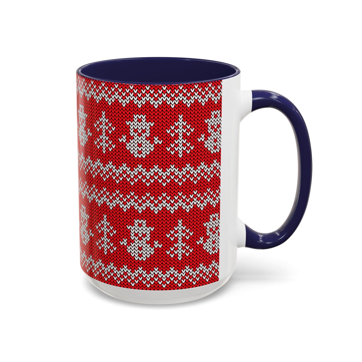 Snowman Knit Pattern Accent Mug | Christmas Holiday Coffee Cup
