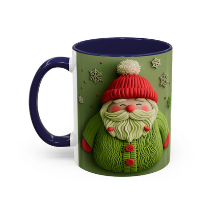 Green Knit Santa Mug | Accent Coffee Mug