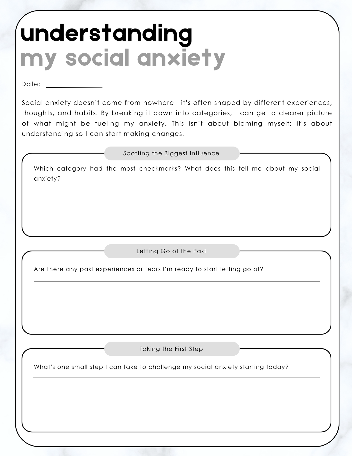 The Social Anxiety Relief Workbook | Digital Download