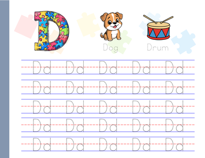 Alphabet Tracing Pad - Jigsaw Theme | Digital Download