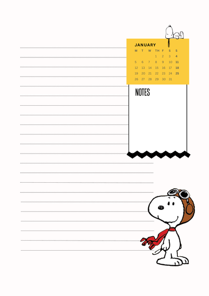 2026 Snoopy Inspired Planner | Digital Download