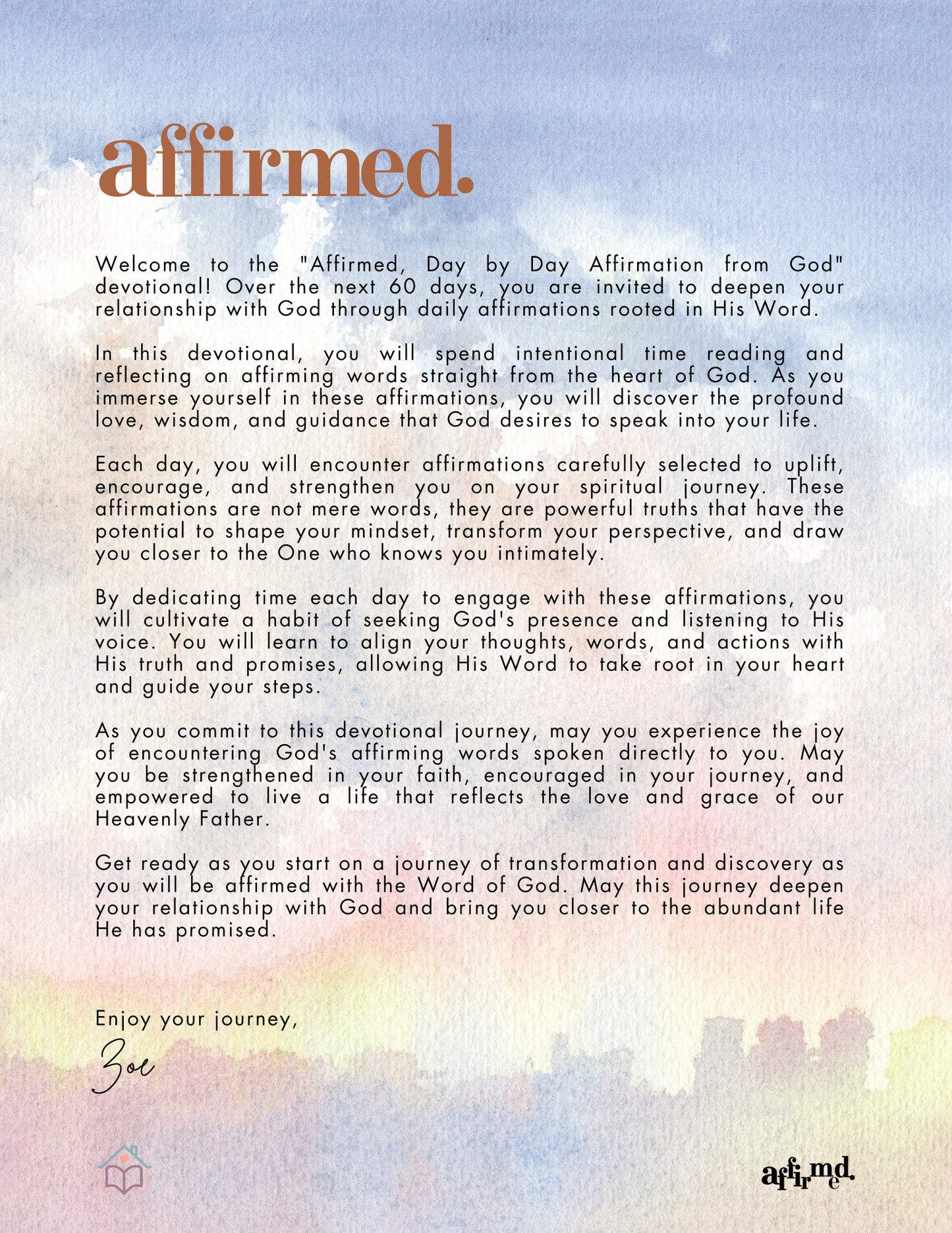 Affirmed | 60 Days of Daily God-Inspired Affirmations - Devotional Journal