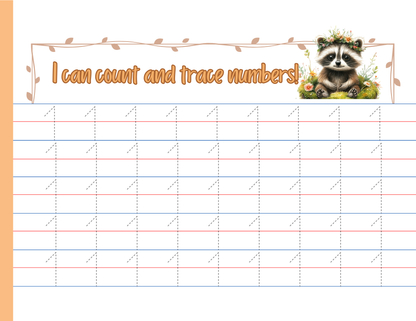 Number Tracing Pad - Animal Theme | Digital Download