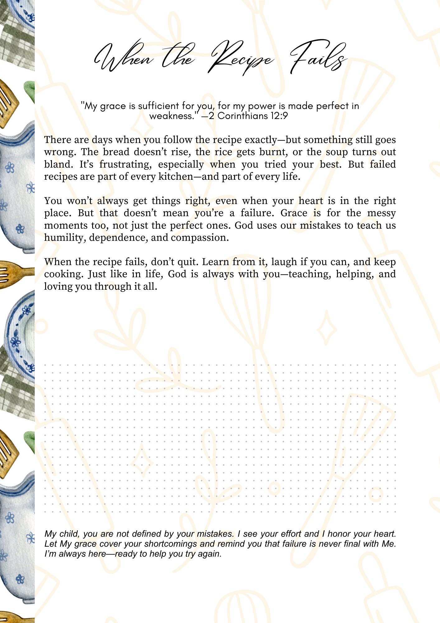 Lessons in the Kitchen | Devotional Journal