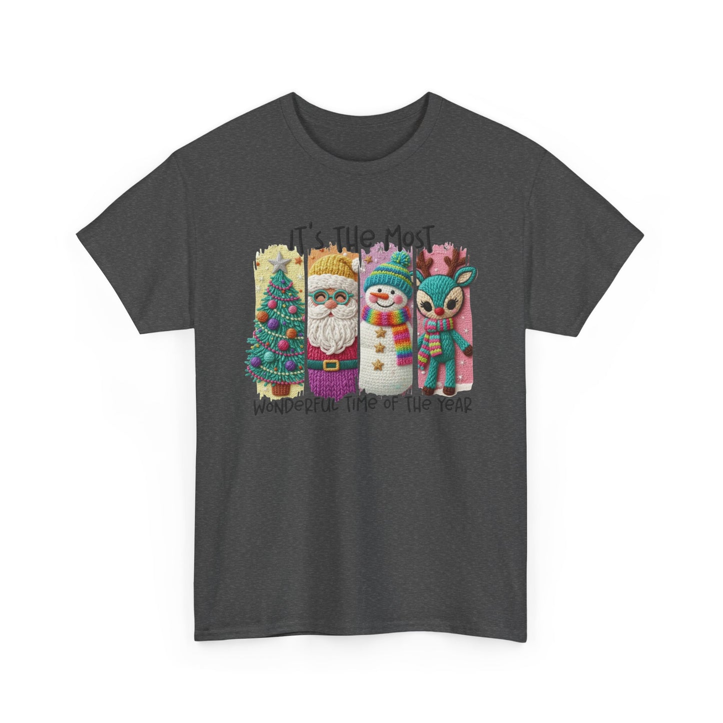 Whimsical Christmas Characters Tee | Santa Snowman Reindeer Holiday Shirt