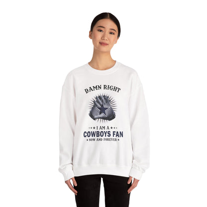 Customizable Cowboys Fan Crewneck Sweatshirt | Dallas Star Football Sweatshirt