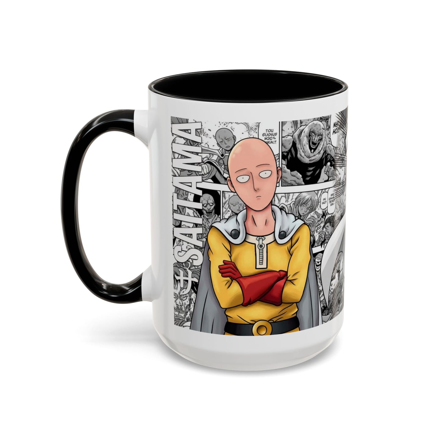 Anime Fist Coffee Mug  Dynamic Manga Collage Accent Mug (11/15 oz)