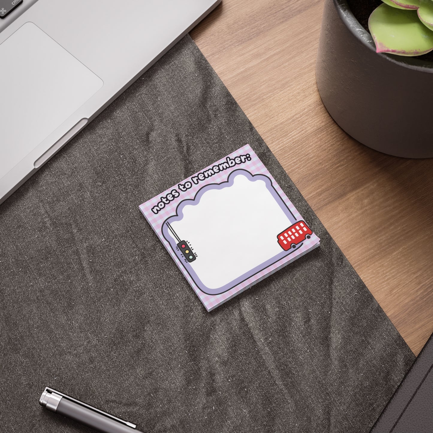 Notes to Remember Sticky Note Pad | Traffic Light & Double-Decker Bus