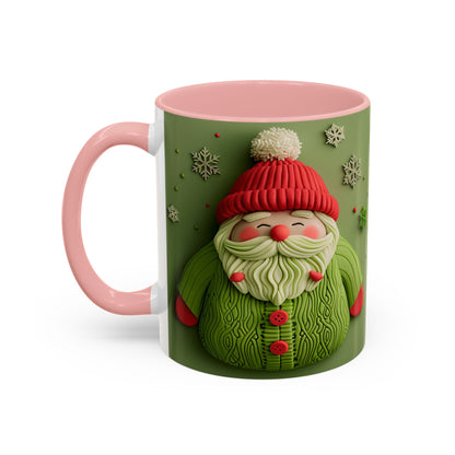 Green Knit Santa Mug | Accent Coffee Mug