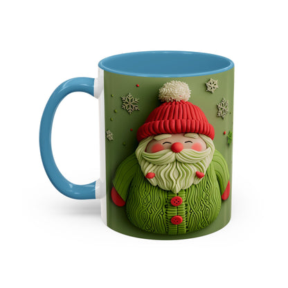Green Knit Santa Mug | Accent Coffee Mug