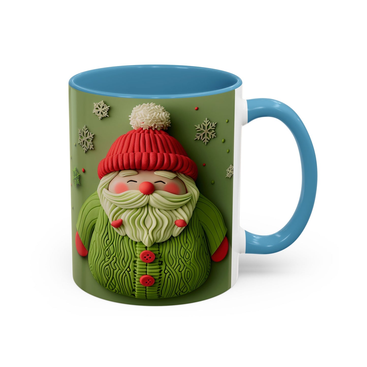 Green Knit Santa Mug | Accent Coffee Mug