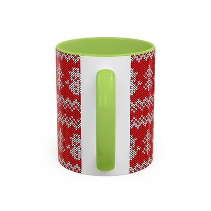 Snowman Knit Pattern Accent Mug | Christmas Holiday Coffee Cup