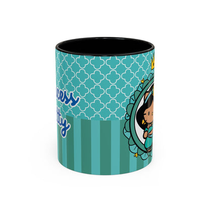 Princess Girl Cartoon Teal Accent Coffee Mug | 11oz 15oz
