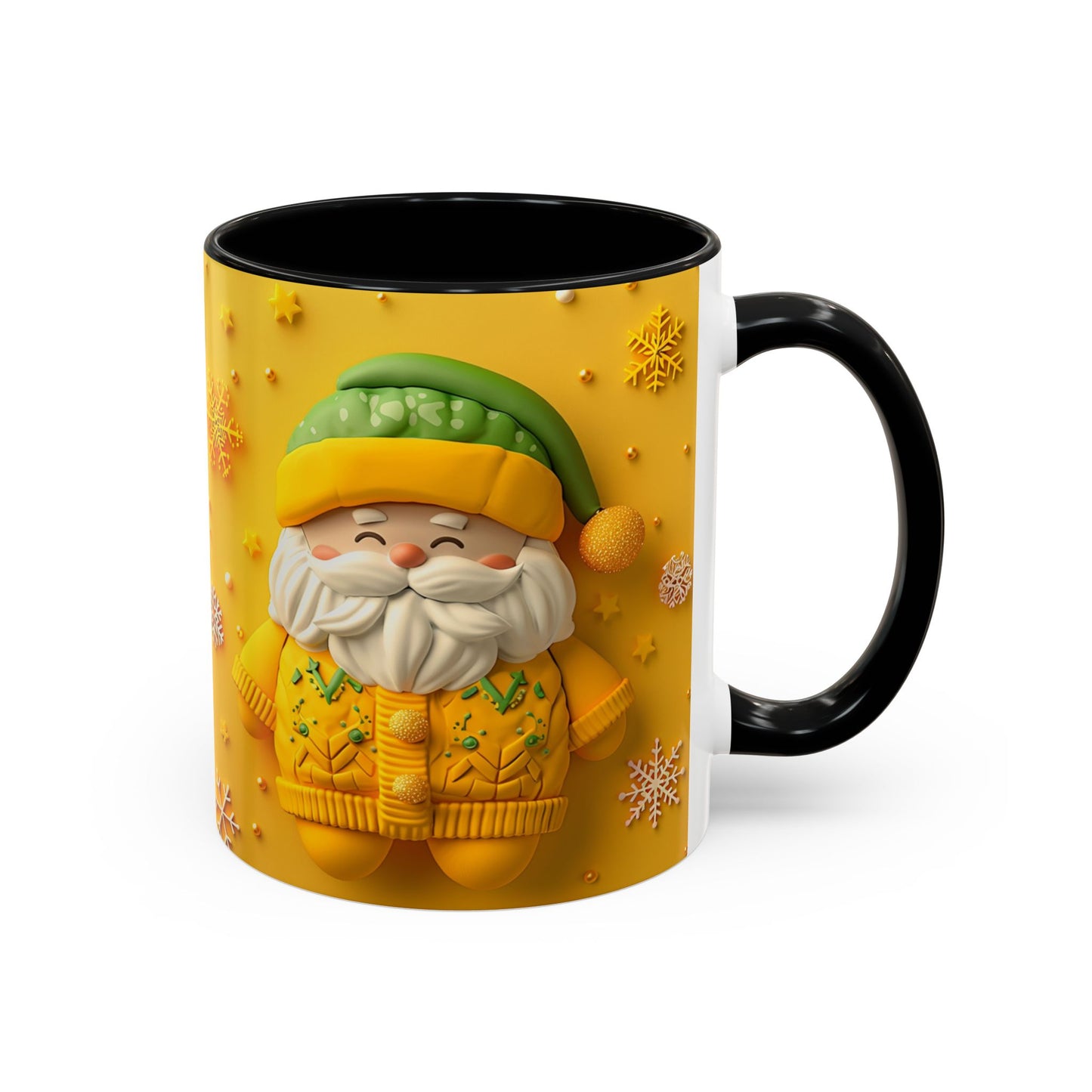 Yellow Sweater Santa Mug | Accent Coffee Mug