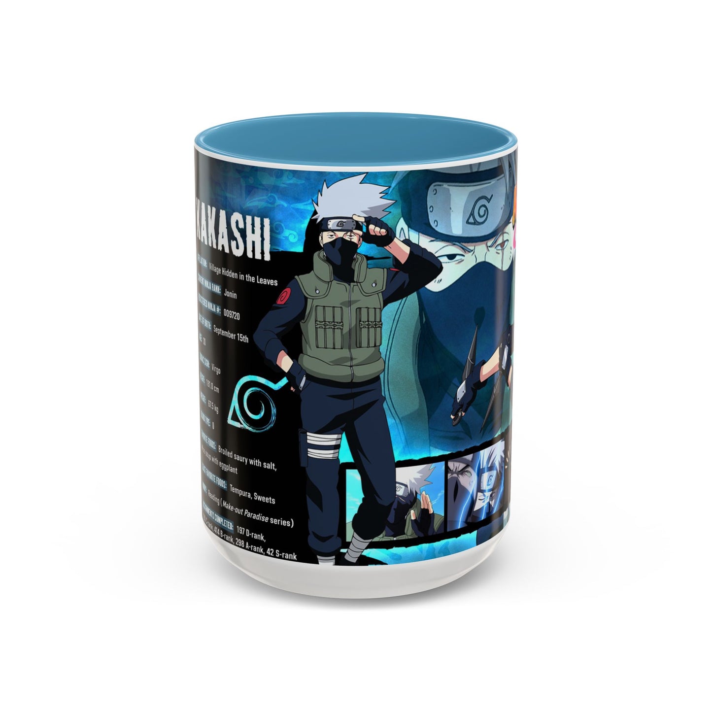 Naruto Kakashi Accent Coffee Mug — Anime Character Collage 11/15oz