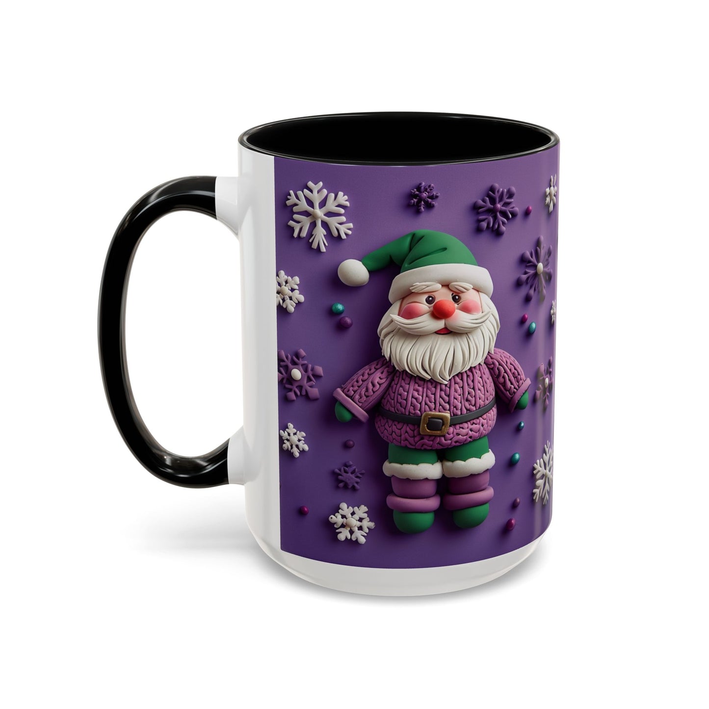 Purple Santa Snowflake Mug | Accent Coffee Mug