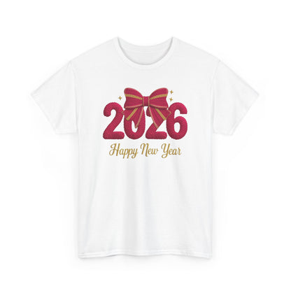 2026 Happy New Year Tee Festive Ribbon New Year Day T-Shirt