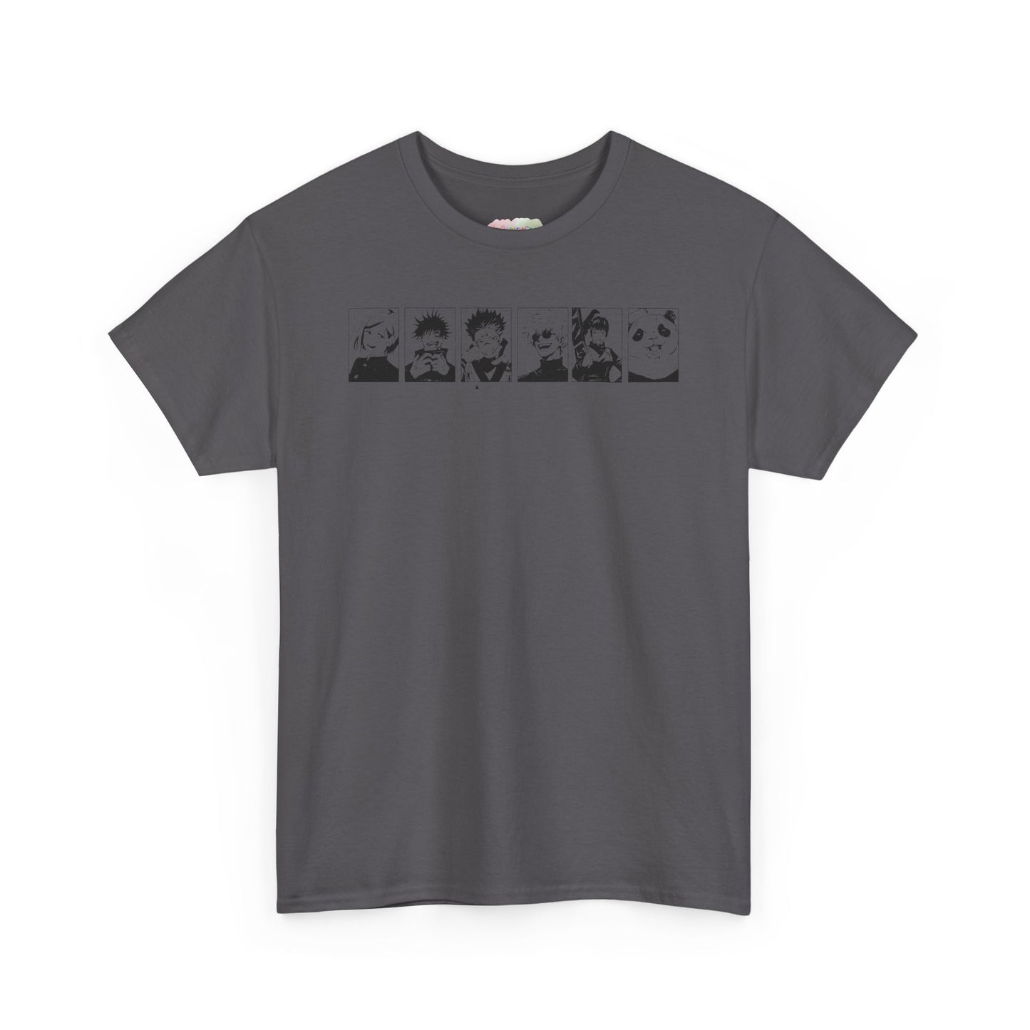 Retro Cartoon Faces Tee | Black Lineup Graphic T-Shirt