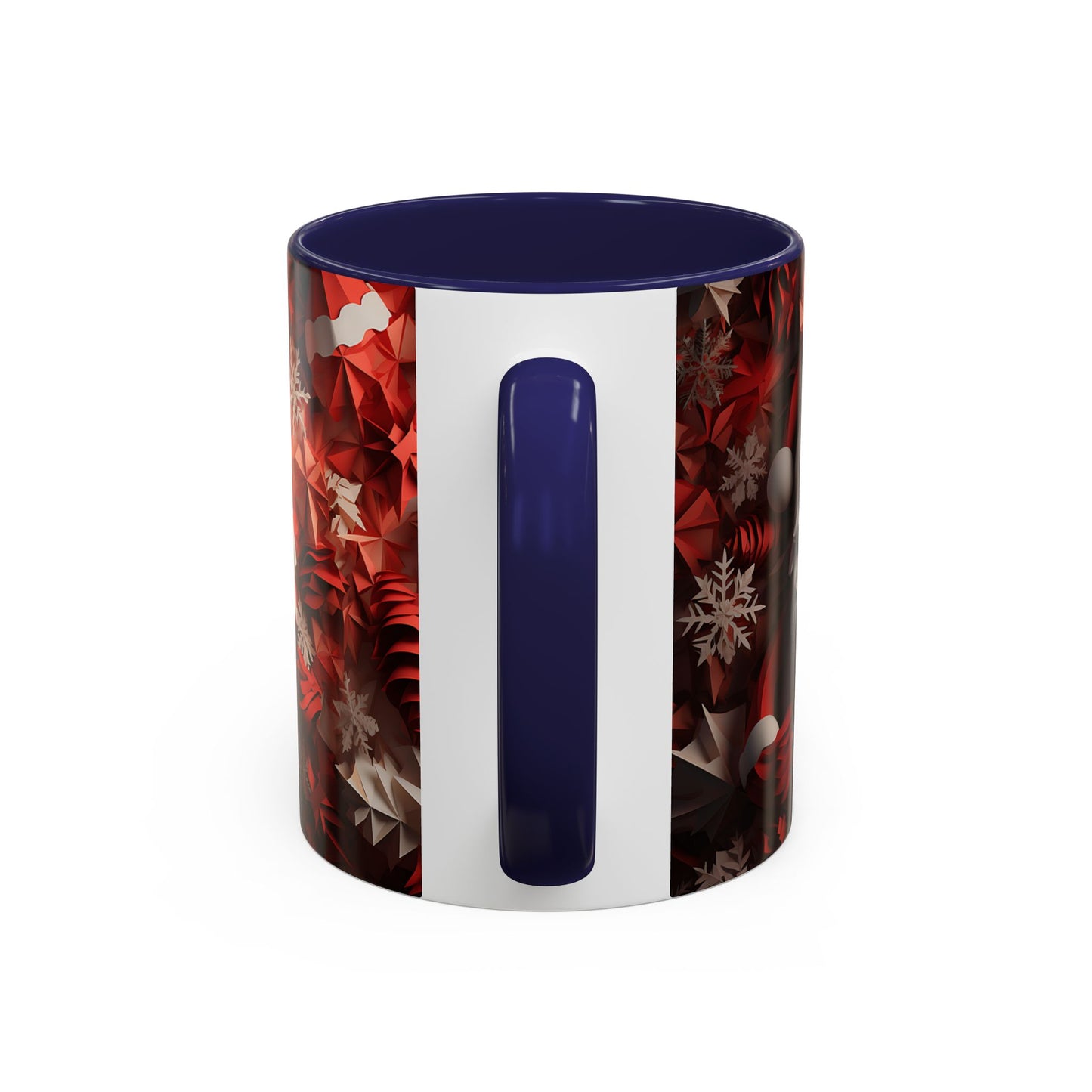 Santa Claus Mug | Christmas Santa Coffee Mug, Red Snowflake Holiday Ceramic