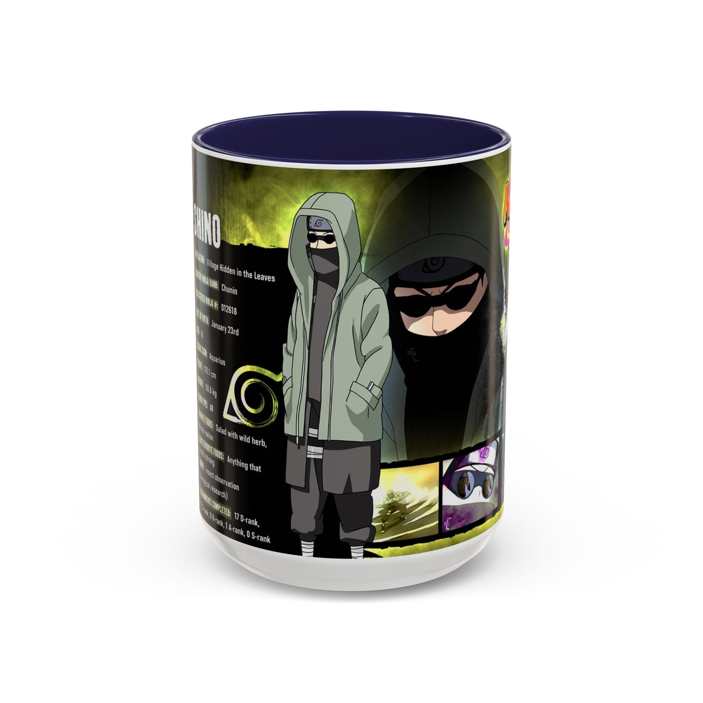 Naruto Shippuden Shino Aburame Accent Coffee Mug | Anime Character Fan Gift (11/15oz)